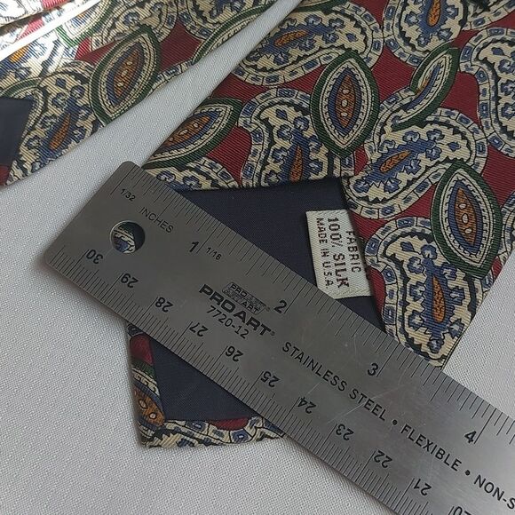 Vintage Meeting Street Multicolor Paisley Print Silk Necktie Men's Tie - Picture 4 of 6